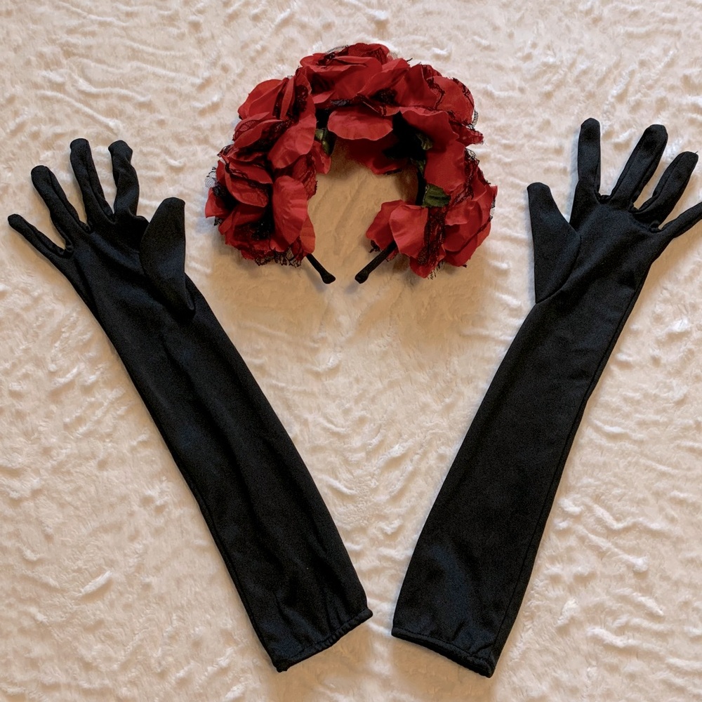 Women’s Spirit La Catrina Red and Black Costume - Picture 7 of 8